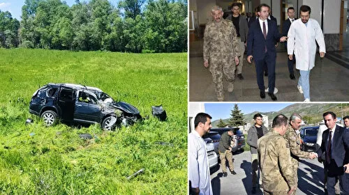 Bitlis'te Görev Yolunda Kaza! Polis Aracı Takla Attı!