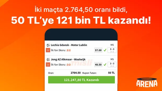 50 TL'ye 121 Bin TL! İki Maçla Hayat Değişti! İnanılmaz Oran
