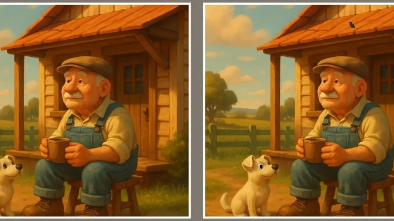 Zeka Testi: Köpeğiyle Kahve İçen Adamdaki 3 Farkı Bulabilir Misin?