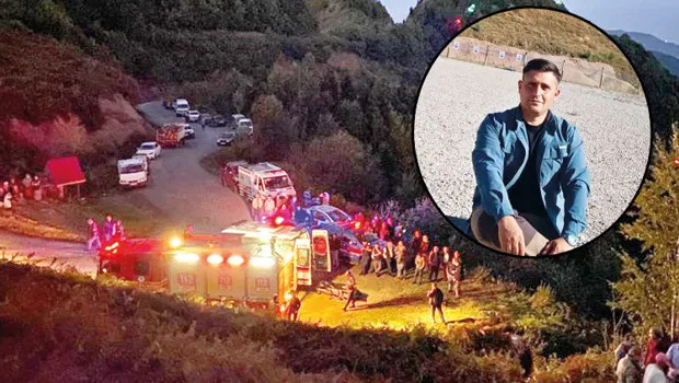 Polis ot biçerken uçurumdan düştü