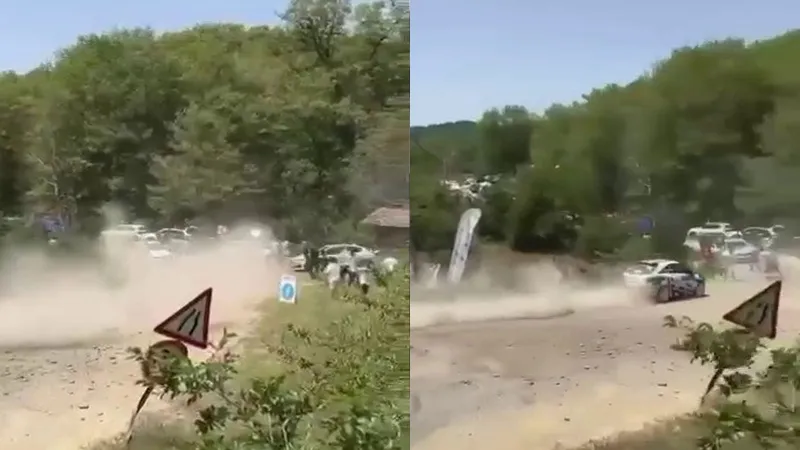 Ralli Dehşeti! Araç Seyircilerin Arasına Daldı!